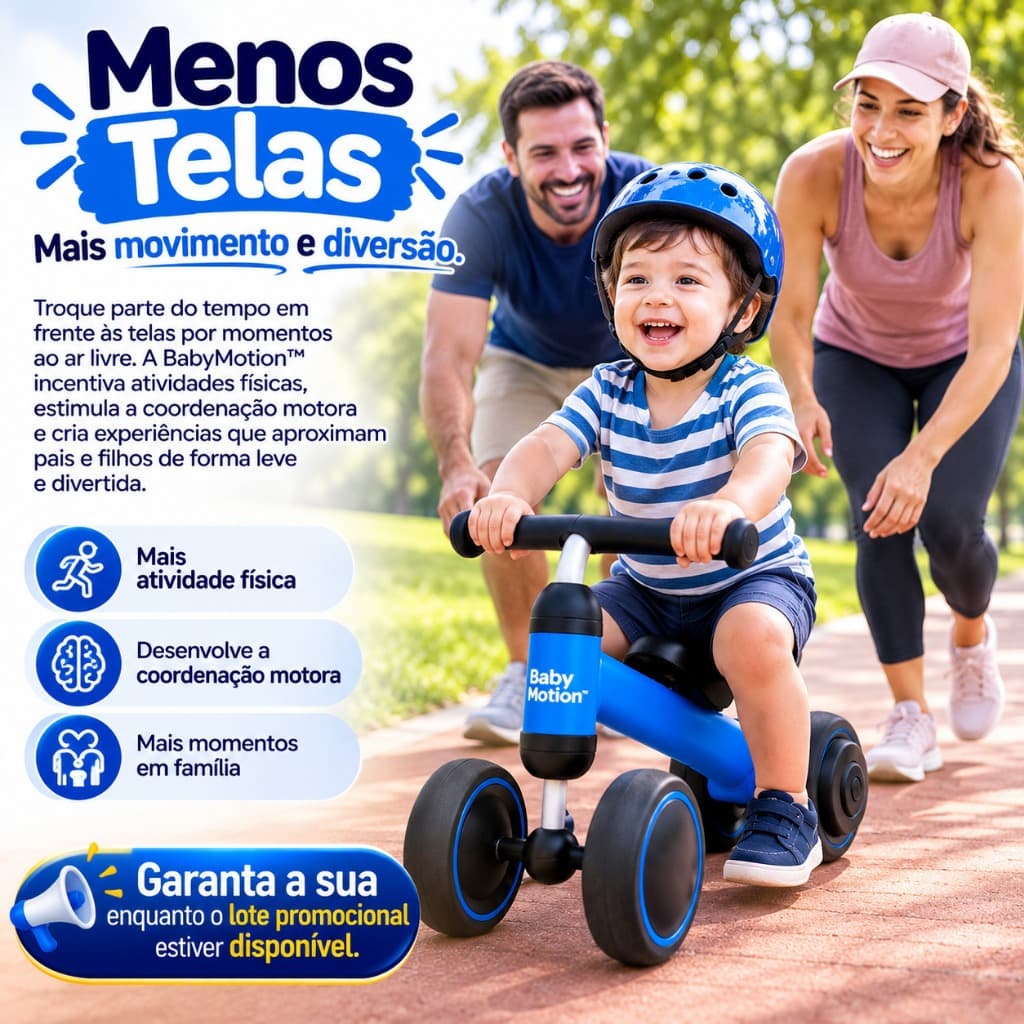 Bicicleta Infantil Sem Pedal Estabilidade Seguranca Design Moderno Azul