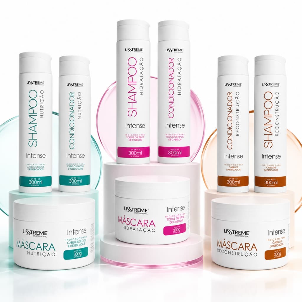 Kit Cronograma Capilar Completo LissTreme 3x300g – Hidratação, Nutrição e Reconstrução