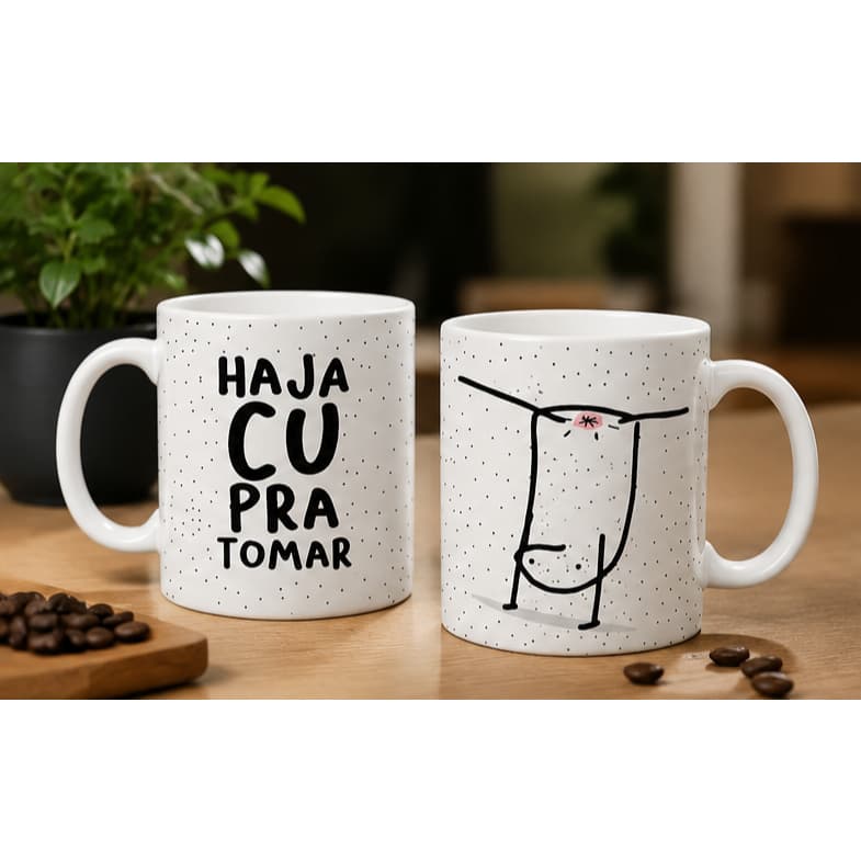Caneca Engraçada Haja C Pra Tomar 325ml Presente Criativo Divertido em Porcelana para Amigos