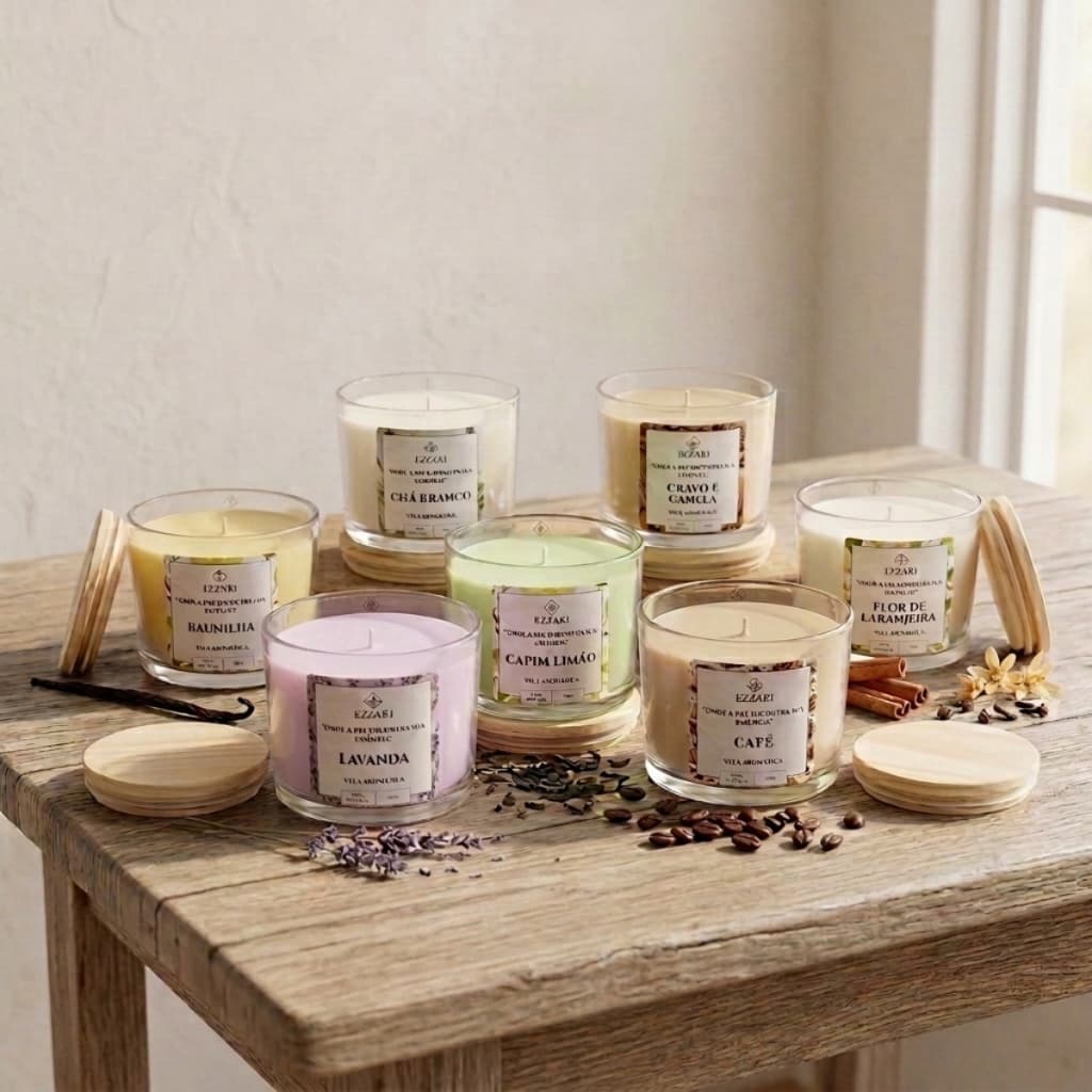 Velas Aromáticas Kit 2 ou 1 Artesanal Perfumada Decorativa Presente Lembrancinha Aromas Vegetal 150g