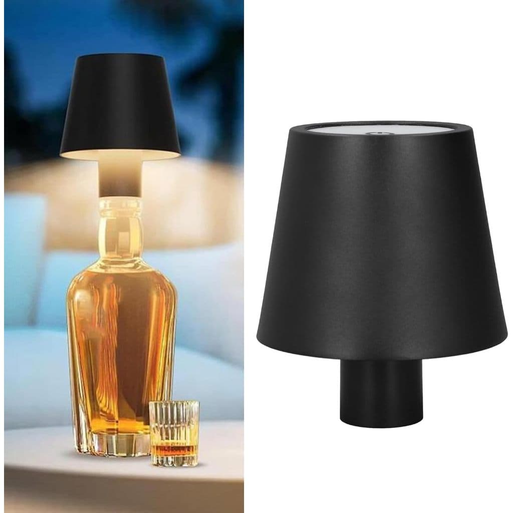 Led Wine Whiskey Bottle Lamp, Wireless Tabletop Lamp, 3 Tones, Touch, Rechargeable, Portable, Home Decor, Living Room