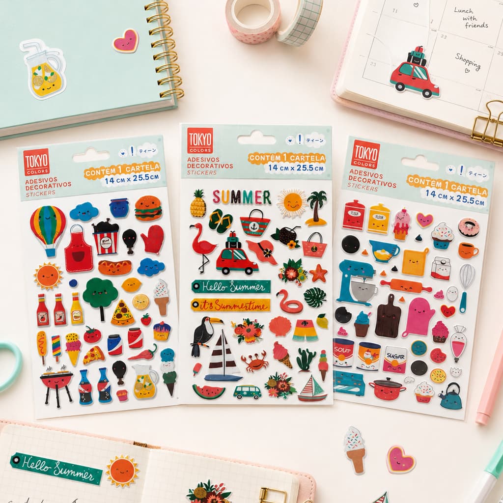 Adesivos Decorativos Stickers Cute Kawaii Papelaria Personalizar Caderno E Agenda