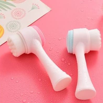 Escova Limpeza Facial 2 Em 1 Aparelho Massagem Esponja Cerdas Macias Dupla Face Escova De Limpeza De Cravos