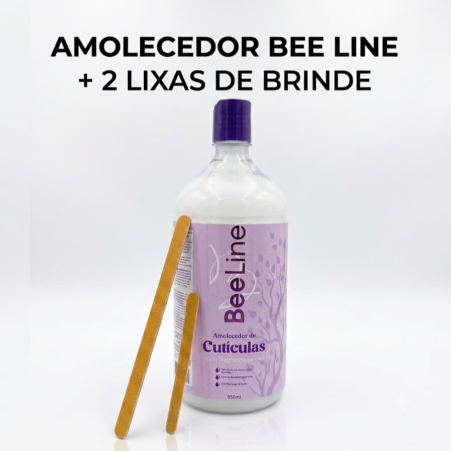 Amolecedor de Cutículas 950ml + 2 Lixas de Brinde| Bee Line | Fragrância La Vie | Uso Profissional