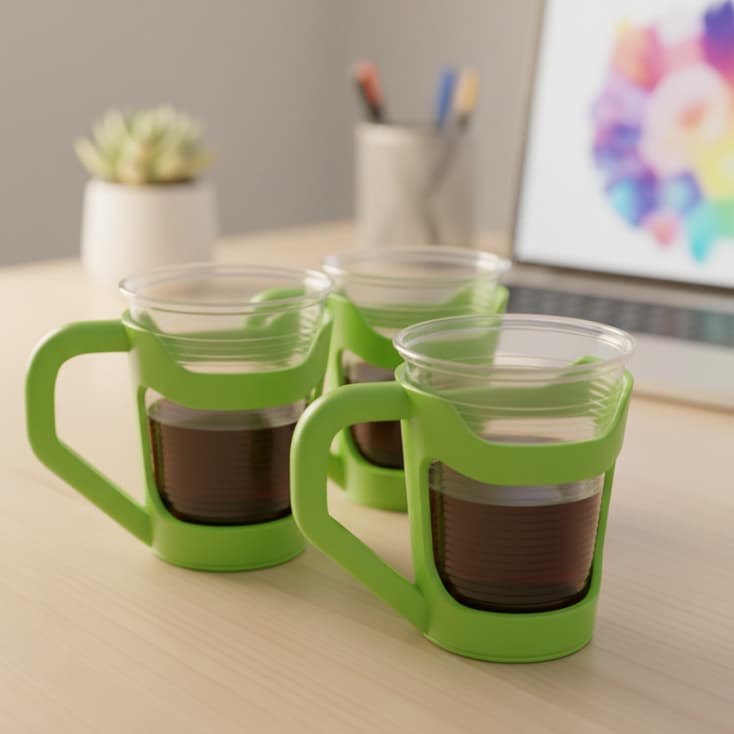 Suporte Adaptador De Copo Com Alça Ergonômica Para Café Chá Bebidas Quentes