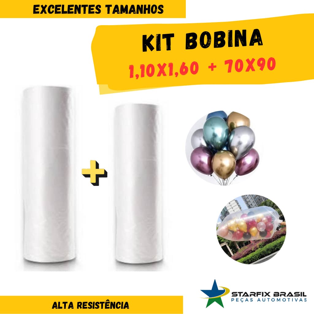 Kit 2 Bobinas Saco para Transporte de Balões 1,10x1,60 e 70x90