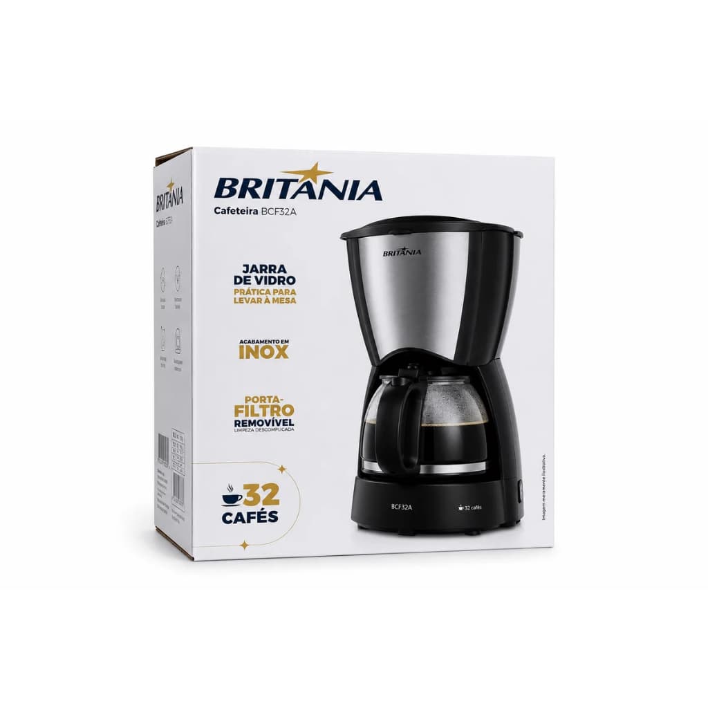 ☕ CAFETEIRA BRITÂNIA BCF32A 1,2L 127V – NOVA