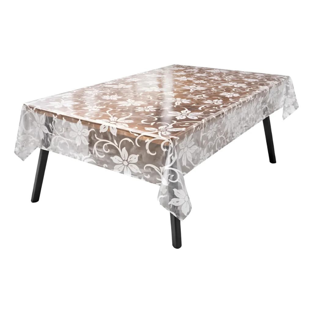 Toalha Mesa Pvc Transparente Plástica Arabesca 4 E 6 Lugares Impermeável Protetor