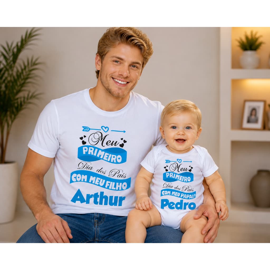 Kit Camiseta e Body Especial Primeiro Dia dos Pais – Pai & Filho Presente dia dos Pais