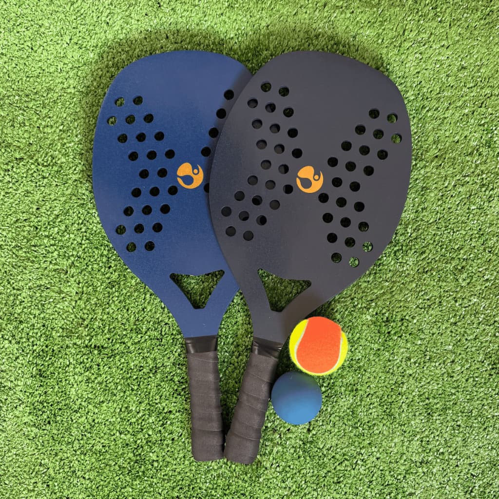 Kit Praia Duo Raquete Beach Tennis Frescobol + capa e bolas