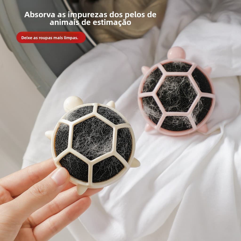 Filtro felpudo em formato de tartaruga, acessório para máquina de lavar, remove pelos de gato