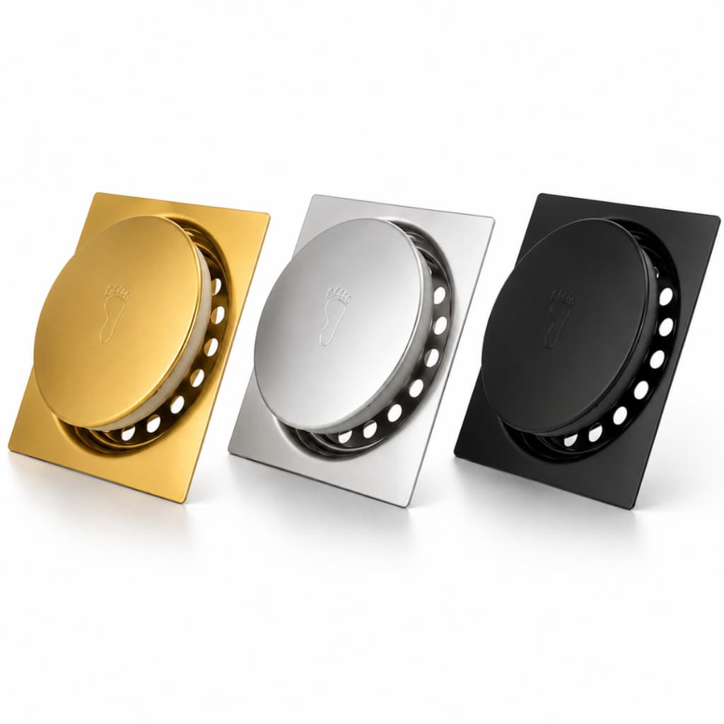 Ralo Inteligente 9.5x9.5 / 15x15 Cm Inox Banheiro Lavabo Veda Cheiro