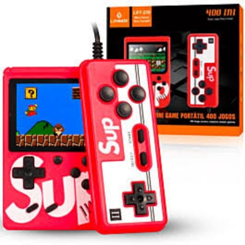 Mini Video Game Portátil Sup C/ 400 jogos + 1 Controle para 2 jogadores Console