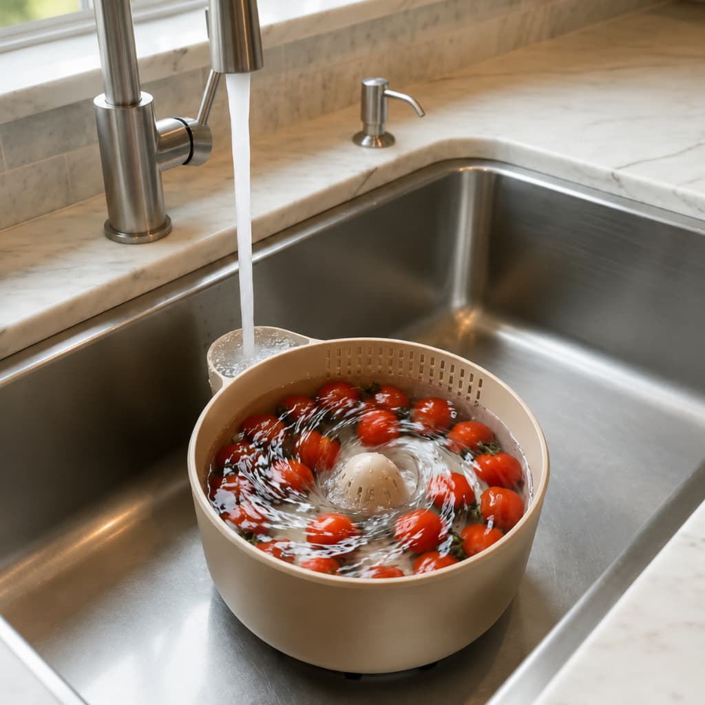 Tigela Escorredora e Lavador de Frutas e Verduras