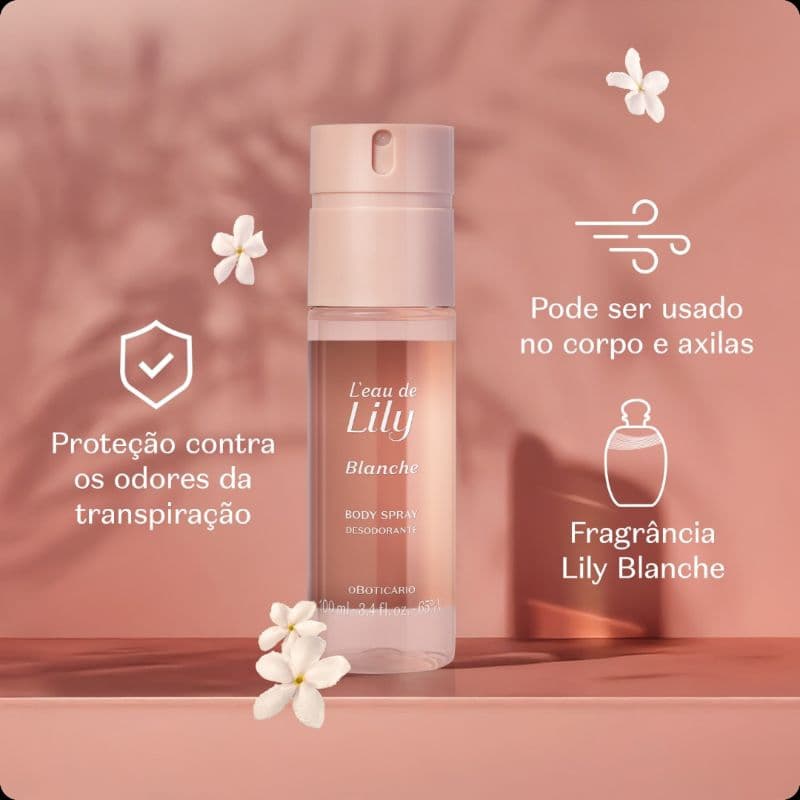 Body Spray Desodorante L' Eau De Lily Blanche 100Ml