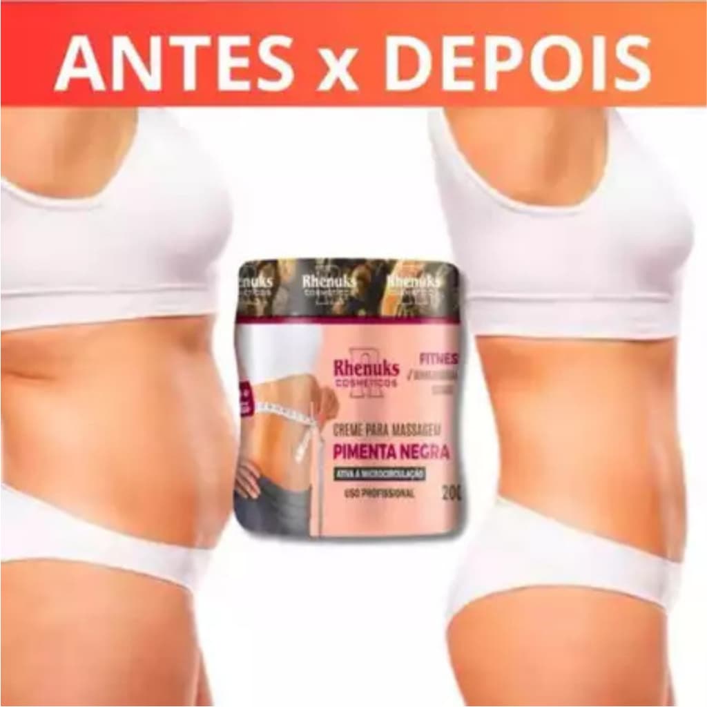 Gel Massageador Pimenta Negra Redutor De Medidas 200g - Rhenuks