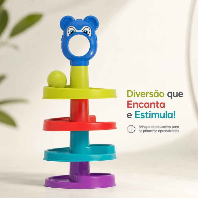 Brinquedo Infantil Torre Espiral de Bolinhas Estimulativo e Didático Educativo Bebê Menino Menina ENVIO IMEDIATO!