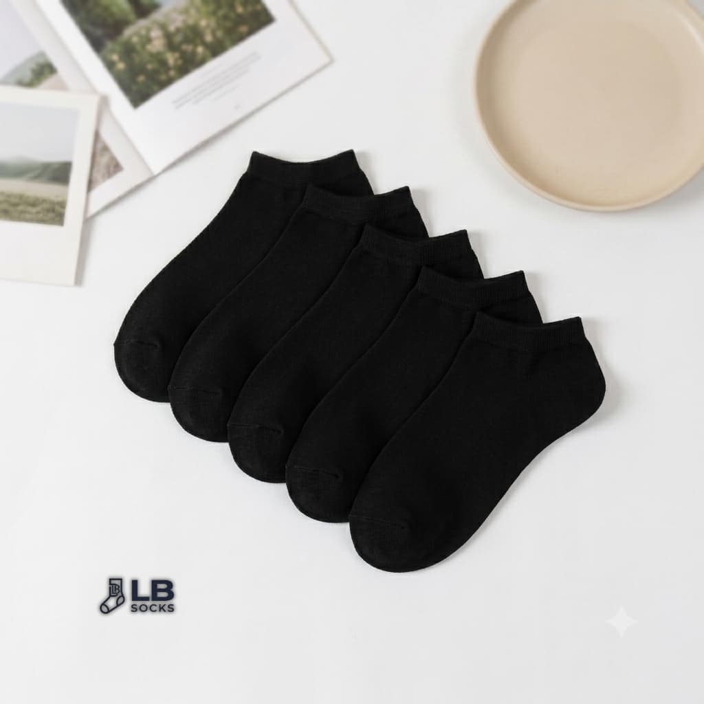 Kit 24 Pares de Meias Pretas Soquete Cano Curto Masculina Feminina Unissex