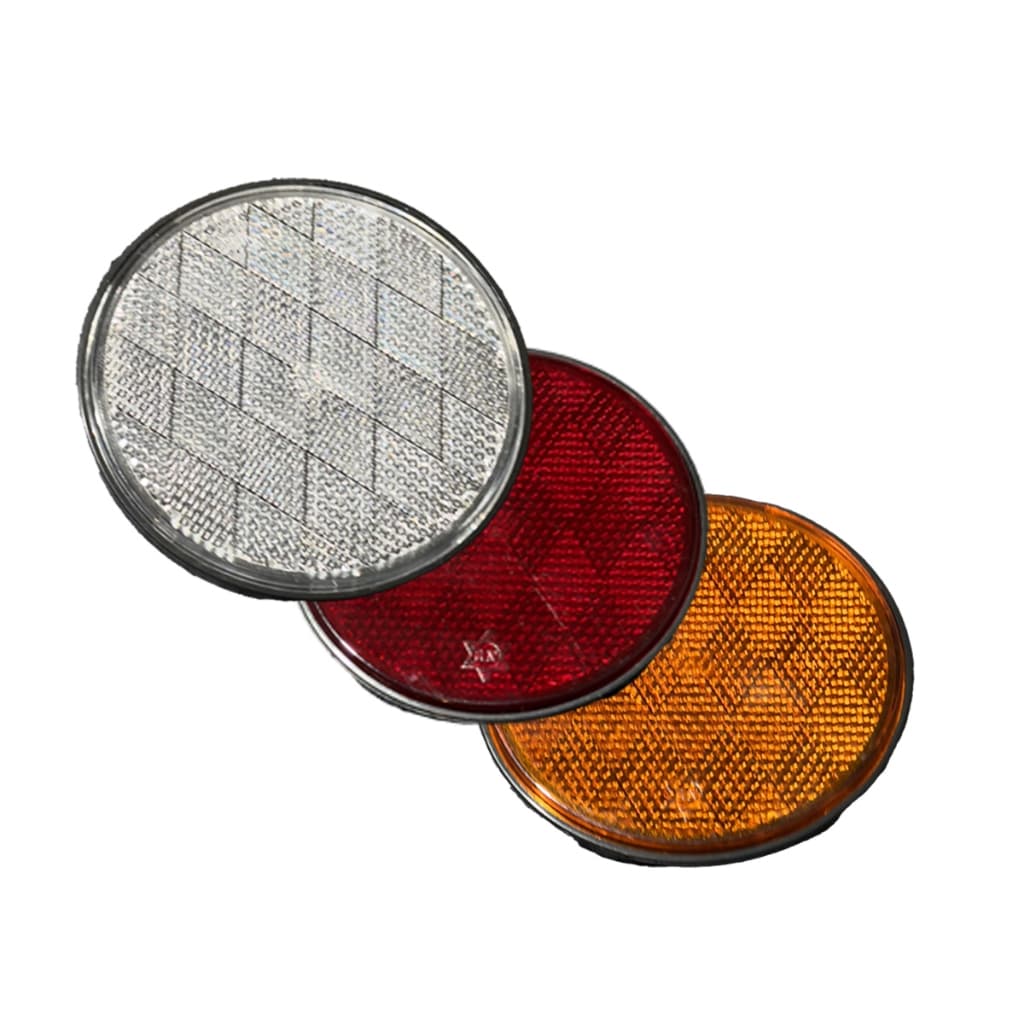 Kit 5/10/20 Refletivos Para caminhões Carretas Barcos universal Redondo Vermelho/Cristal/Amarelo