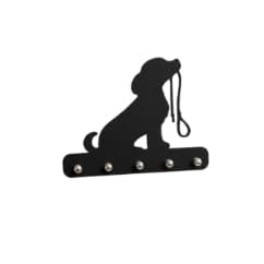 Porta Chaves Decorativo Cachorro com Coleira Fofo Dog enfeite decorativo quarto Sala MDF Preto Moderno organizar chaves