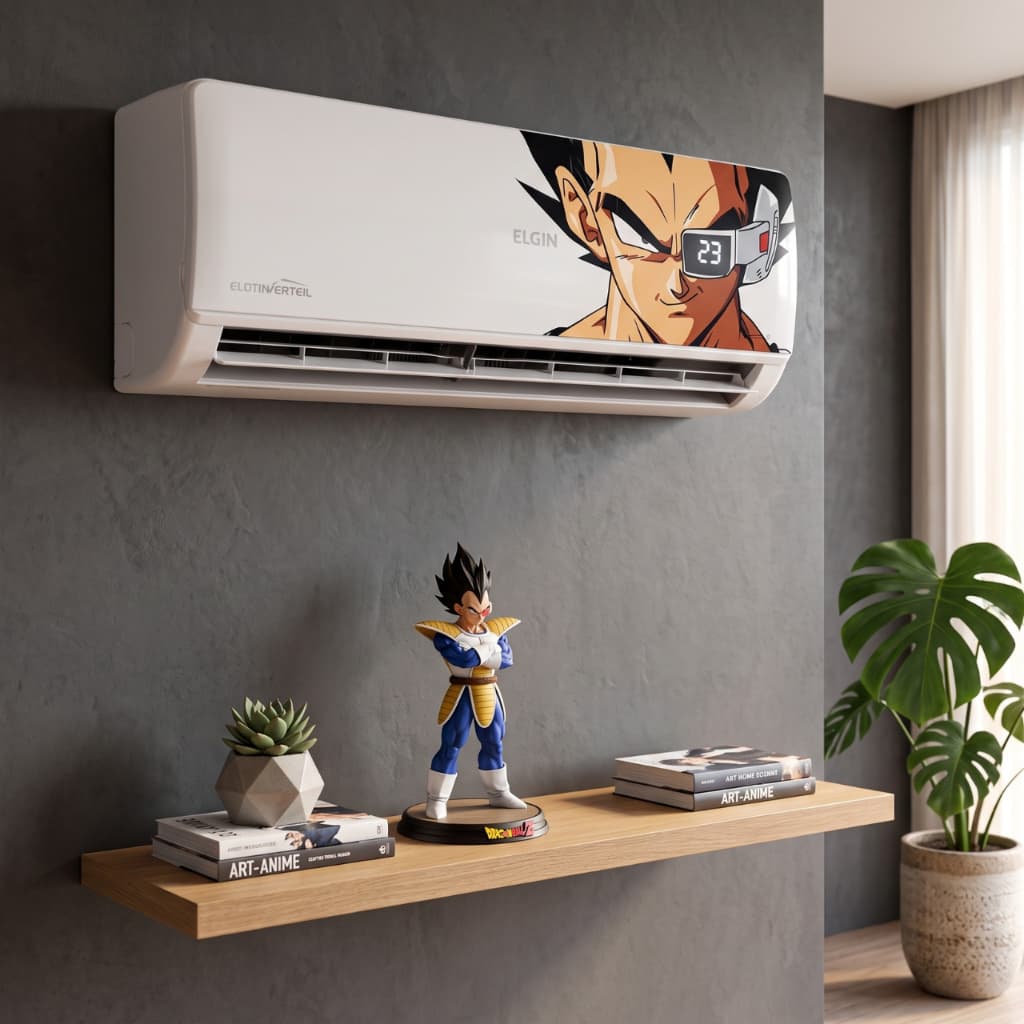 Adesivo Ar-Condicionado Dragon Ball Vegeta Personalização Sala Quarto