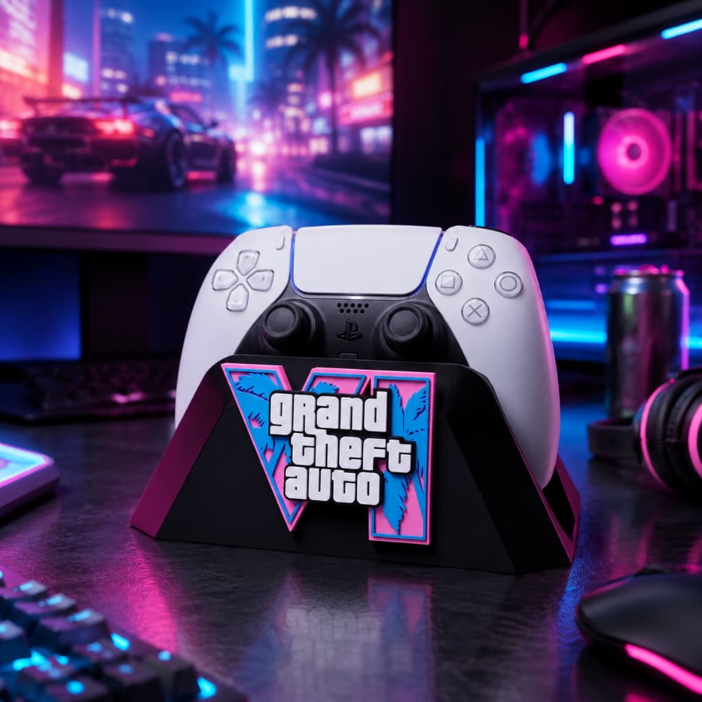 Suporte para Controle PS5 DualSense GTA 6 Gamer Porta Controle Decorativo para Setup
