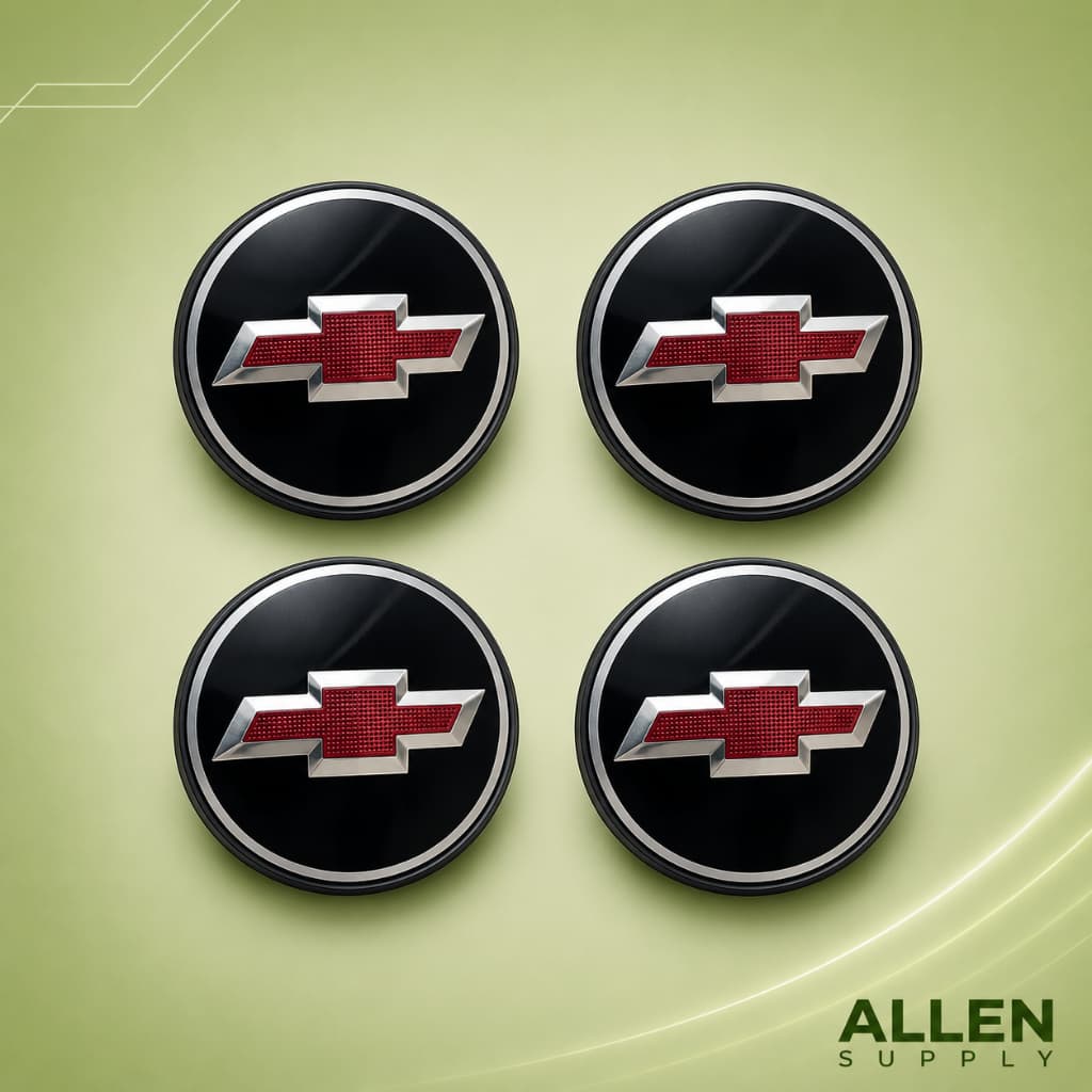 Kit 4 Calotinhas Miolo Centro De Roda S10 GM Chevrolet Preto Vermelho Premium ABS Off Road