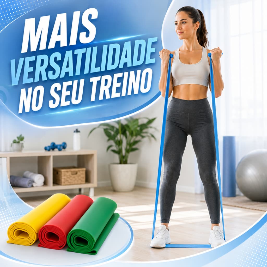 Kit Faixas Elásticas Theraband Fisioterapia Pilates Yoga Alongamento Látex 1,5m Resistência Treinos