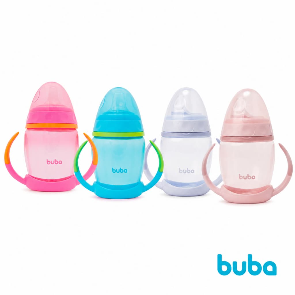 Copo Treinamento Infantil Buba Bebê Com Alça Removível Azul Rosa Menino Menina