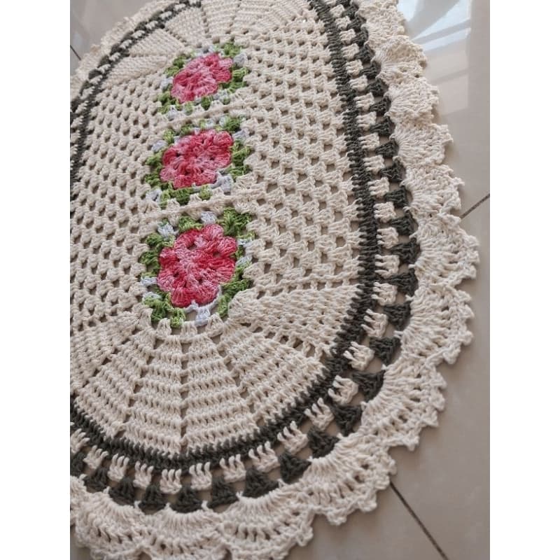 Tapete oval para quarto, banheiro, entrada, medindo 87 X 54 cm