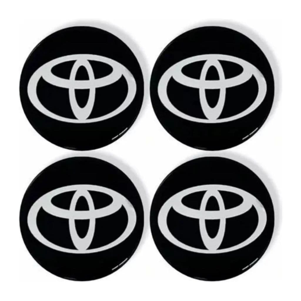 Emblema Adesivo Calota Toyota Resinado Preto 48mm