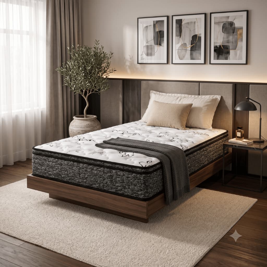 OFERTA Colchão Solteiro D28 Real A Vácuo 88x188x14cm Antiácaro Espuma Pura Pillow Top