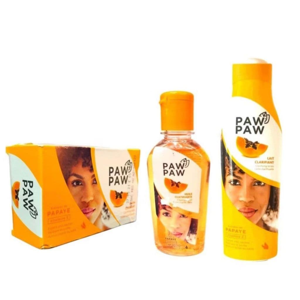 kit creme Paw Paw Clareador Pele Clara Sem Manchas  Óleo + Sabonete + Loção