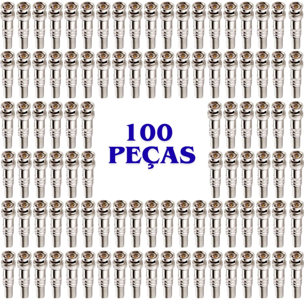 Oferta com 100 Conectores Plug Bnc Macho Com Mola De Parafuso