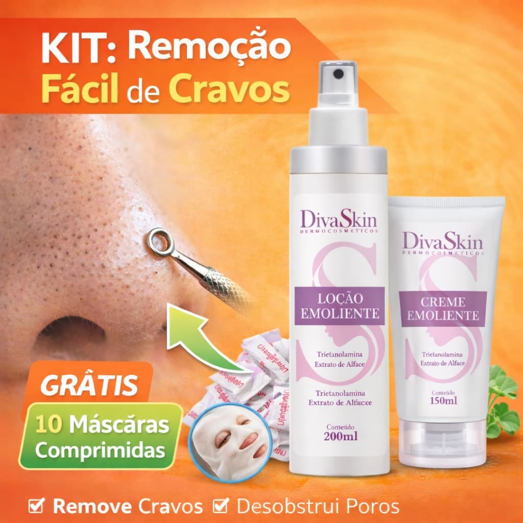 Kit Espinha e Cravos Emoliente Amolecedor De Cravos + Máscara Descartável