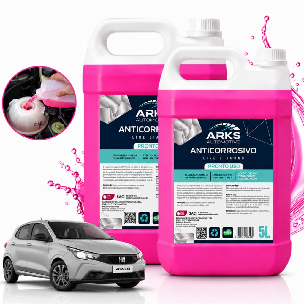 Aditivo Arrefecimento Rosa 10 Litros Pronto Uso Fiat Jeep Peugeot Citroen