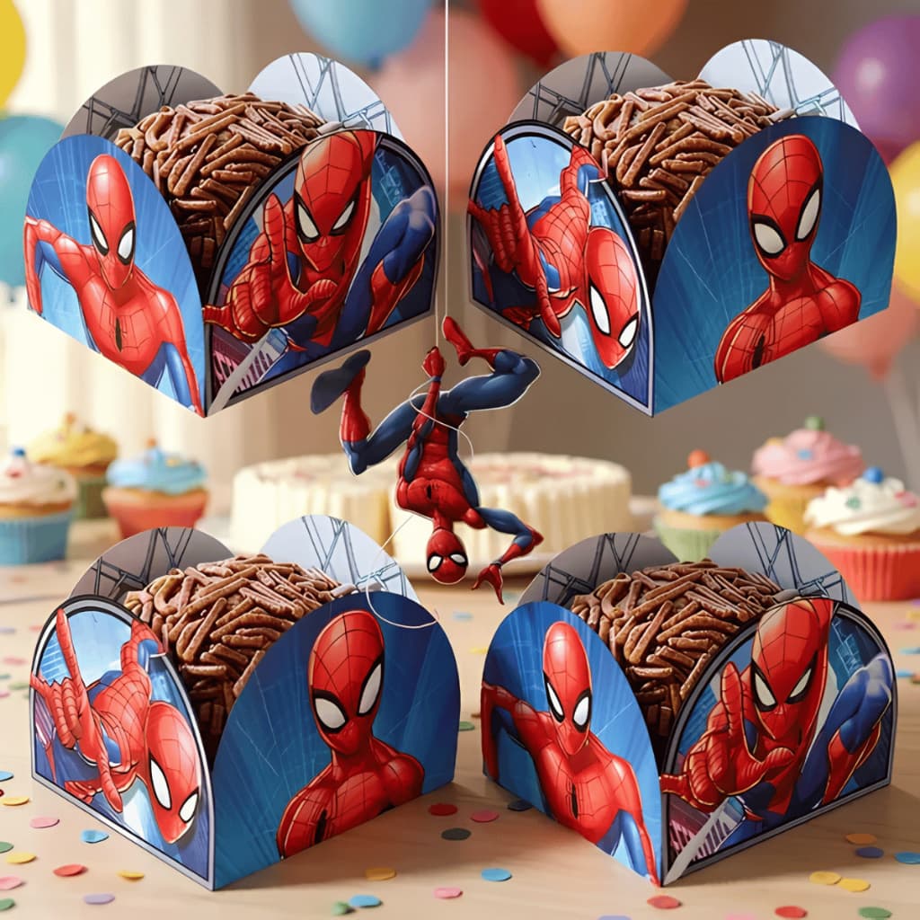 Porta Forminha para Doces Homem Aranha Spider-Man Decoração Festa Aniversário Infantil 50 a 150 unid