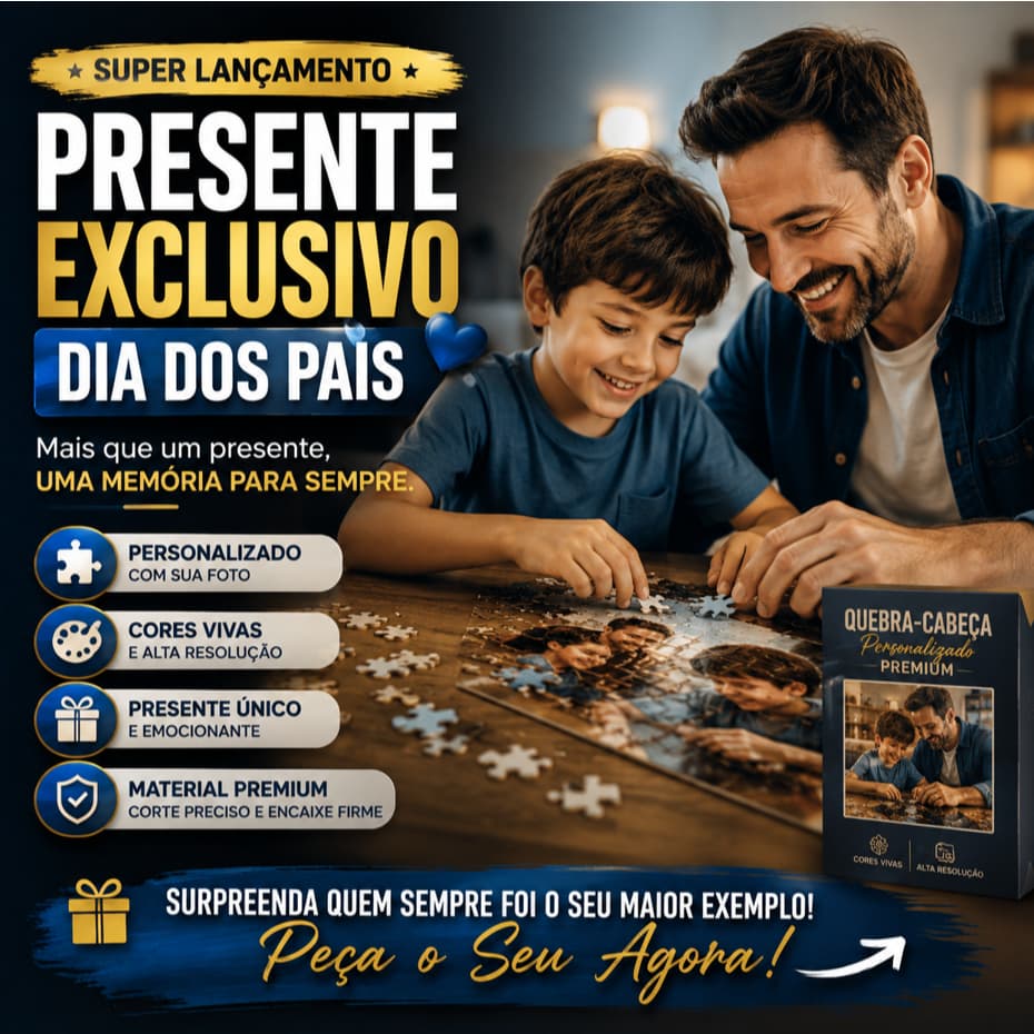 Presente Dia dos Pais Quebra-Cabeça Personalizado com Foto 48 96 180 320 Peças Presente Criativo para Pai