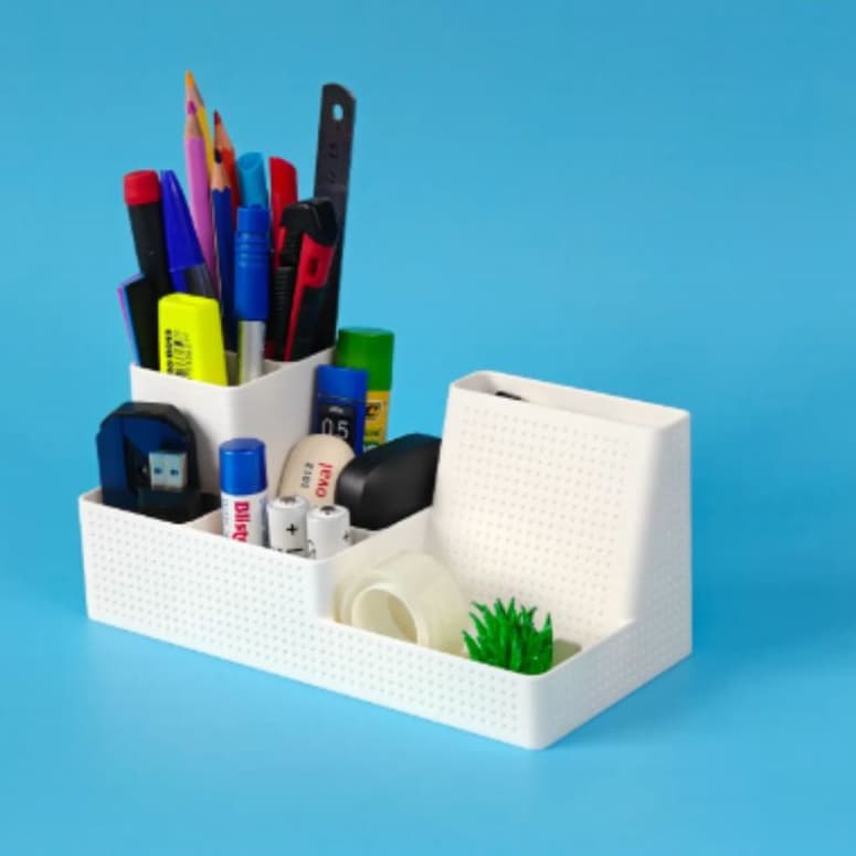 Organizador de mesa Vertex, um organizador de mesa + suporte para telefone