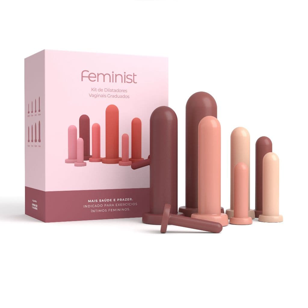 Kit de Dilatadores Fisioterapeuticos Vaginais Feminist Lisos - 8 un