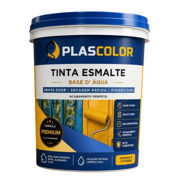 Tinta Esmalte Base D'Àgua Metais E Madeiras Fosca 18Lts - Plascolor