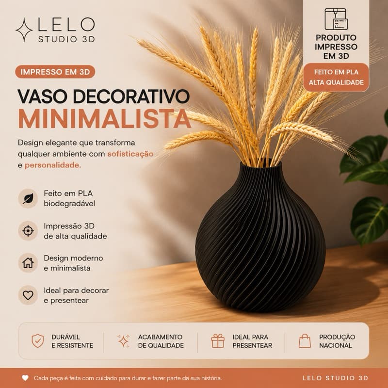 Vaso Decorativo Torção | Design Moderno e Elegante para Sala, Quarto e Escritório
