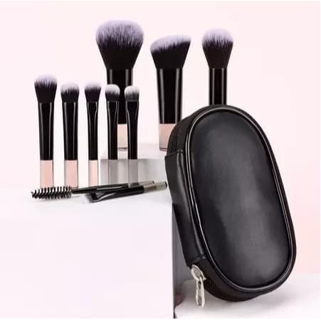 Kit Pincéis para Maquiagem com Estojo 10 Peças Profissional Portátil