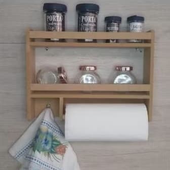 Suporte Organizador de Temperos e Papel Toalha