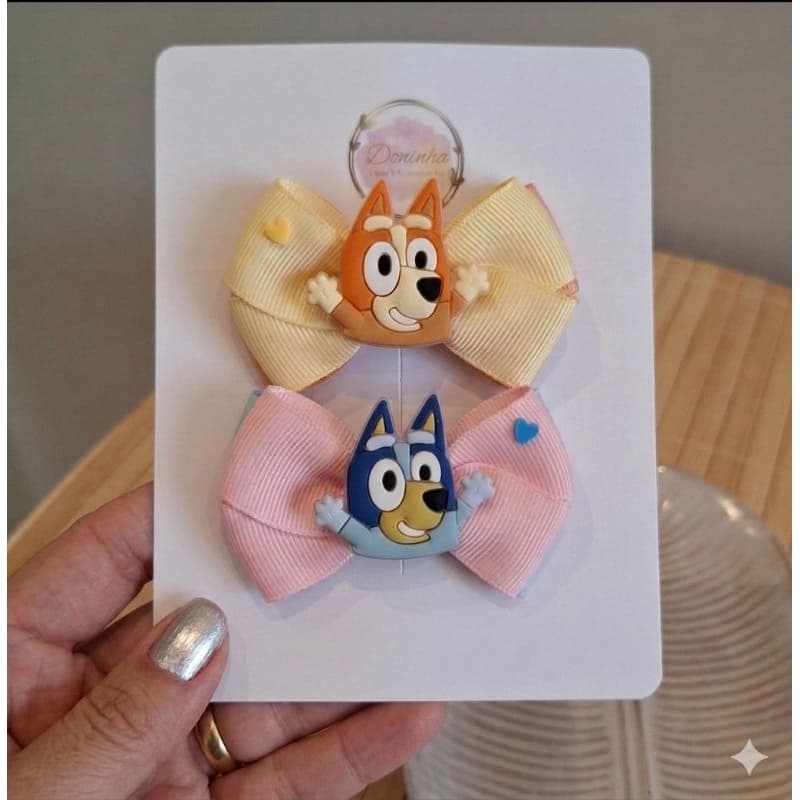 Bluey e Bingo Laços de cabelo Tiara arquinho Bluey e Bingo