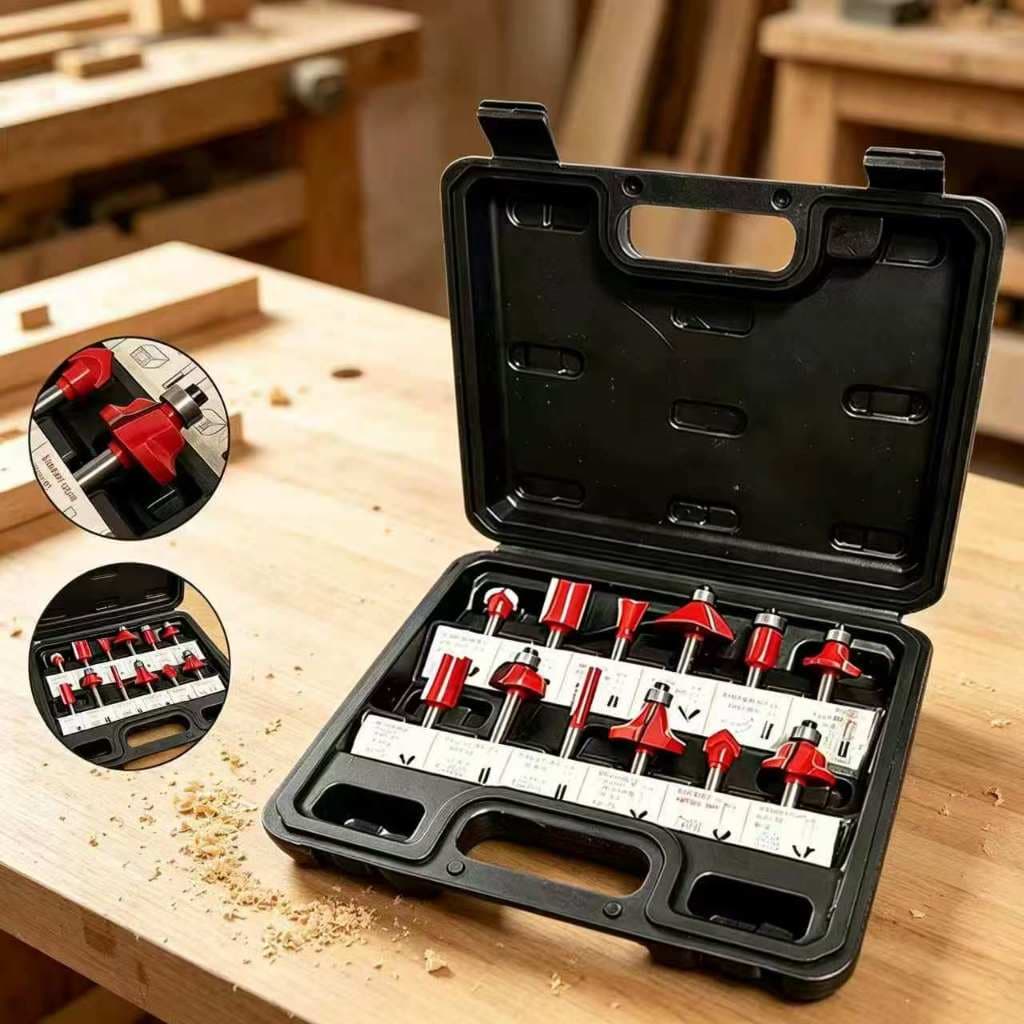 Jogo de Fresas para Madeira Tupia 12 Peças Compativel Makita Bosch 6mm