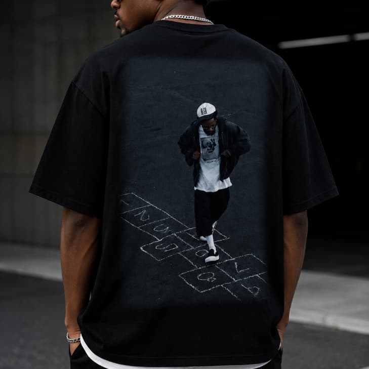 Camiseta Oversized Streetwear Vintage Estampa Costas Masculina Premium