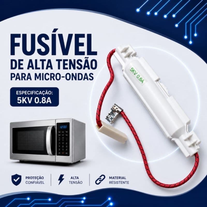 Fusível de Alta Tensão  para Micro-ondas - Especificações: 5KV 0.8A