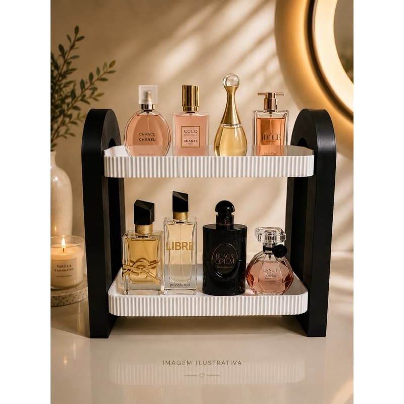 Organizador Porta Perfumes 2 Andares Premium | Porta Cosméticos | Organizador de bancada