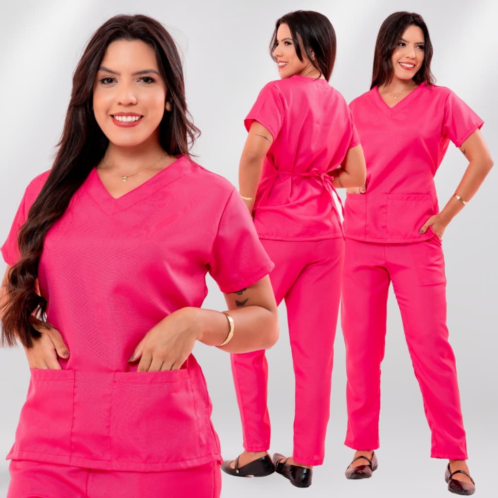 Conjunto Pijama Cirurgico Calça Blusa Feminino Masculino Scrub Hospitalar Privativo Oxford Poliester